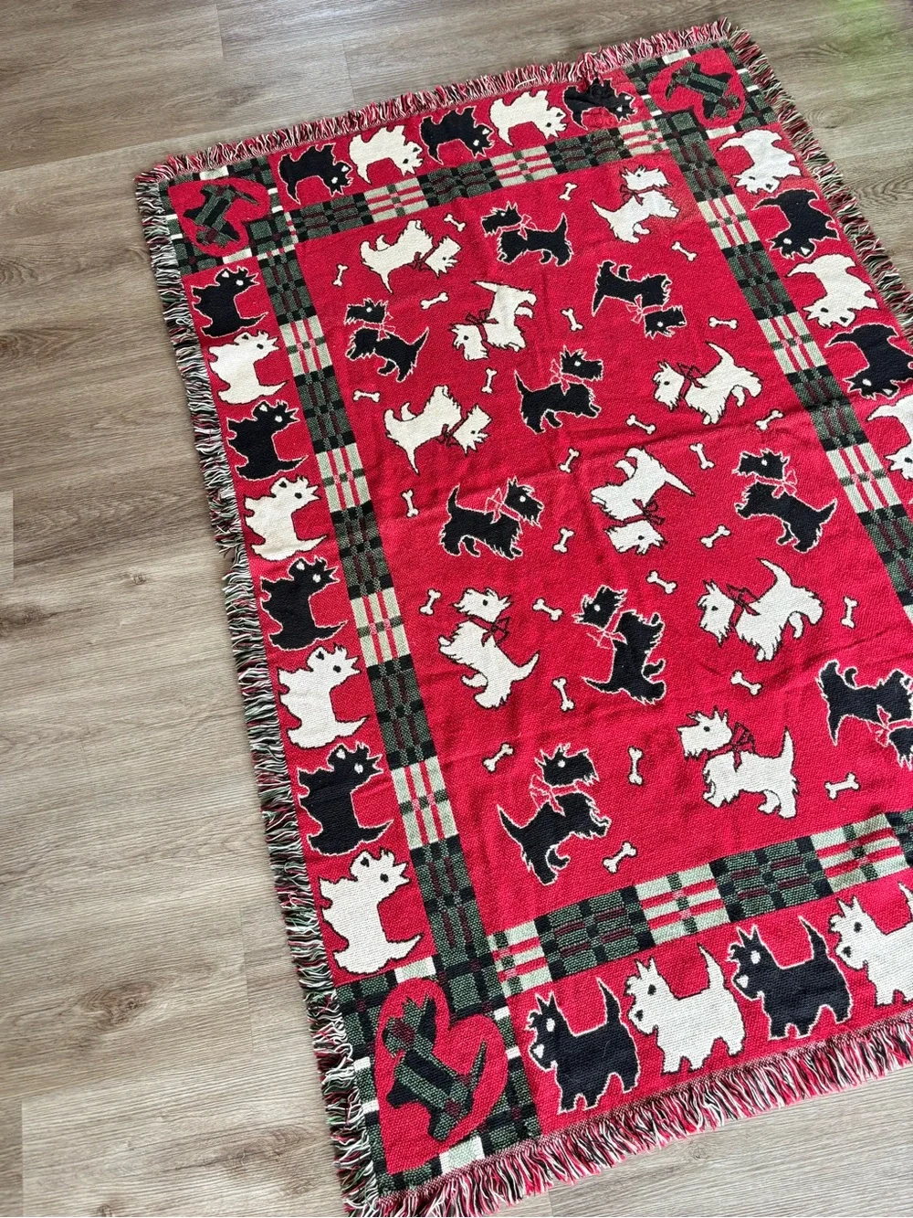 RARE Vtg The Rug Barn Tapestry Throw Blanket Cotton 46
